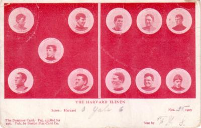 1905 Harvard football team postcard