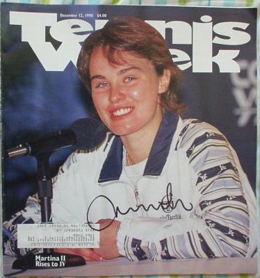 Martina Hingis autographed Tennis Week magazine