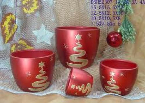 Decorative; Christmas Porcelain and Ceramics Vases/Flower Pots Cover