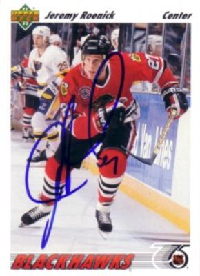 Jeremy Roenick autographed Chicago Blackhawks 1991-92 Upper Deck card