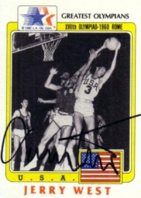 Jerry West autographed 1983 Topps Greatest Olympians card