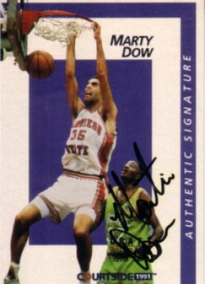 Marty Dow certified autograph San Diego State 1991 Courtside card