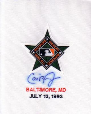 Cal Ripken autographed 1993 All-Star Game jersey sleeve patch