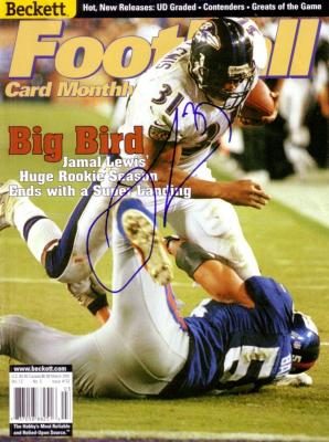 Jamal Lewis autographed Baltimore Ravens Super Bowl Beckett Football cover