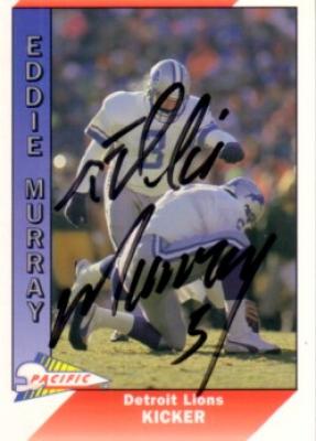 Eddie Murray autographed Detroit Lions 1991 Pacific card