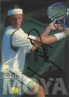Carlos Moya autographed 2000 ATP Tour tennis card