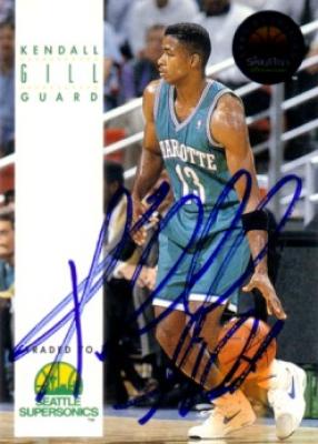 Kendall Gill autographed Charlotte Hornets 1993-94 SkyBox card
