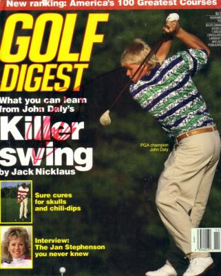 John Daly autographed 1991 Golf Digest magazine cover