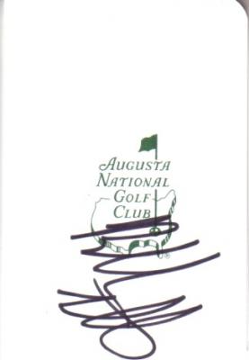 Bubba Watson autographed Augusta National Masters scorecard