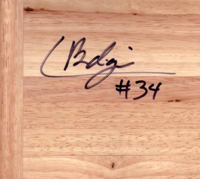 Chase Budinger autographed basketball hardwood floor
