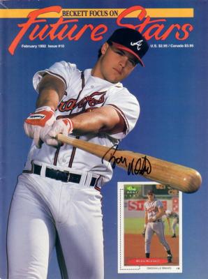 Ryan Klesko autographed 1992 Atlanta Braves Beckett magazine cover