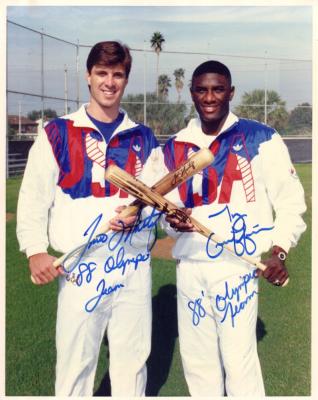Tino Martinez & Ty Griffin autographed 8x10 photo inscribed 88 Olympic Team