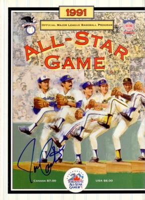 Joe Carter autographed 1991 MLB All-Star Game program