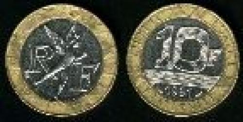 10 francs; Year: 1988-1997; (km 964.1)