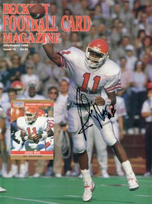 Andre Ware (1989 Heisman) autographed Houston Cougars 1990 Beckett Football magazine cover