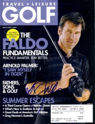 Nick Faldo autographed 2005 Travel & Leisure Golf magazine cover