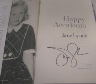 Jane Lynch autographed Happy Accidents hardcover book