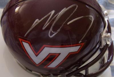 Michael Vick autographed Virginia Tech mini helmet