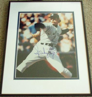 Sparky Lyle autographed 8x10 Yankees photo matted & framed