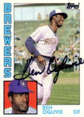 Ben Oglivie autographed Milwaukee Brewers 1984 Topps card