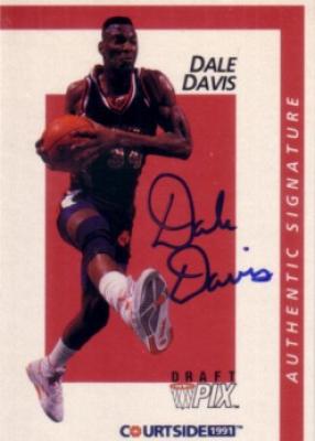 Dale Davis Clemson certified autograph 1991 Courtside card