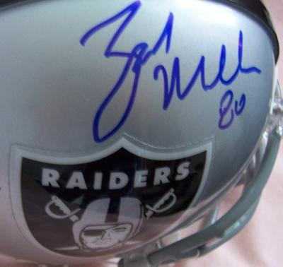 Zach Miller autographed Oakland Raiders mini helmet