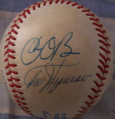 1989 Milwaukee Brewers autographed AL baseball (Ted Higuera Dan Plesac)