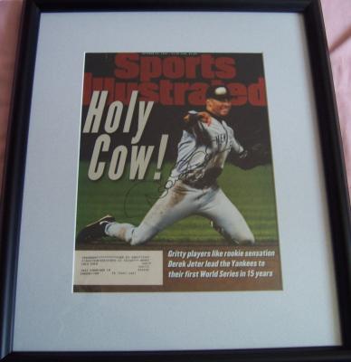 Derek Jeter autographed New York Yankees 1996 World Champions Sports Illustrated cover framed