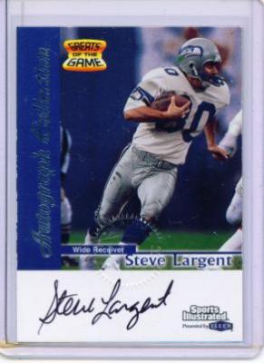 Steve Largent certified autograph Seattle Seahawks 1999 Fleer card