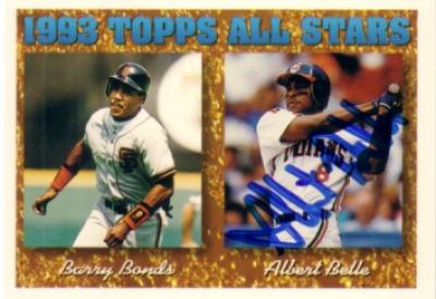 Albert Belle autographed Cleveland Indians 1994 Topps card
