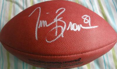 Tim Brown autographed NFL game football