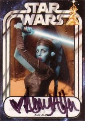 Amy Allen certified autograph Aayla Secura Star Wars card