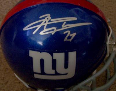 Brandon Jacobs & Amani Toomer autographed New York Giants mini helmet