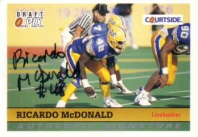 Ricardo McDonald Pitt certified autograph 1992 Courtside card