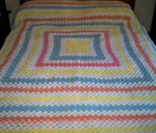 Vintage Crocheted Pastel Bed