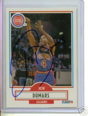 Joe Dumars autographed Detroit Pistons 1990-91 Fleer card