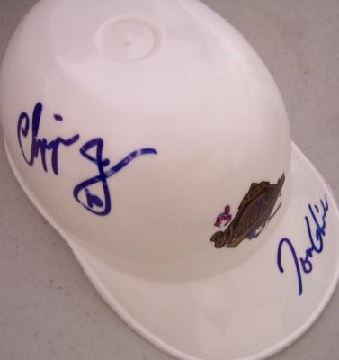 Tom Glavine & Chipper Jones autographed 1995 World Series mini helmet
