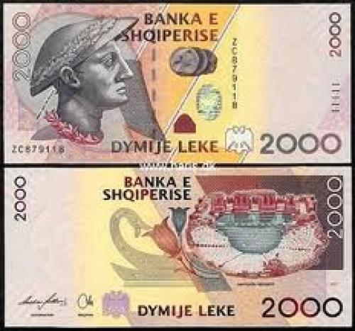 Banknotes;  Albania 2000 Leke Banknote 