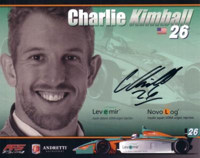 Charlie Kimball autographed Andretti photo card