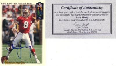 Steve Young autographed San Francisco 49ers 1995 Classic Throwbacks card #343/1995