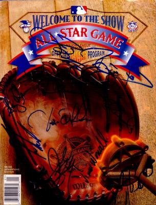1995 MLB All-Star Game autographed program Craig Biggio Jim Edmonds Tino Martinez Lee Smith