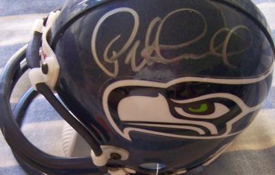 Pete Carroll & Matt Hasselbeck autographed Seattle Seahawks mini helmet
