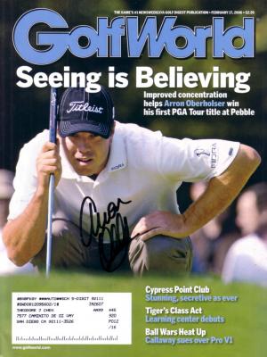 Arron Oberholser autographed 2006 Golf World magazine