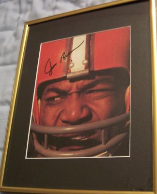 Jim Brown autographed Cleveland Browns 8x10 photo matted & framed