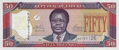 Liberian banknotes; 50 dollars