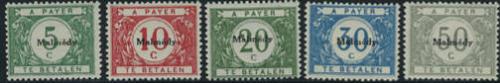 Malmedy overprints, postage due 5v; Year: 1920