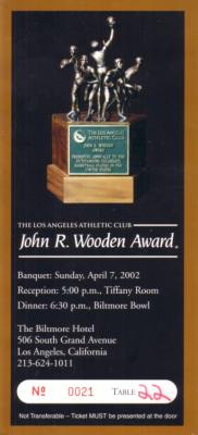 2002 John Wooden Award ticket (Jason Williams)