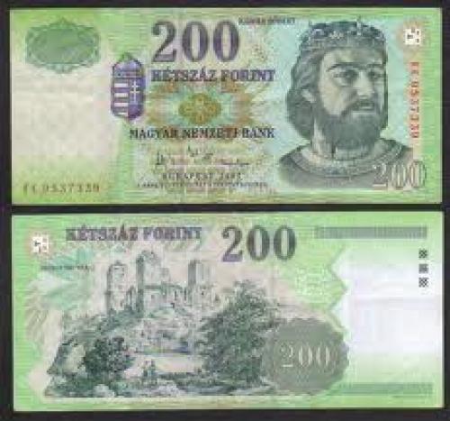 Banknotes; 2007 Hungary 200 Forint