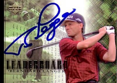 Bernhard Langer autographed 2001 Upper Deck Leaderboard golf card