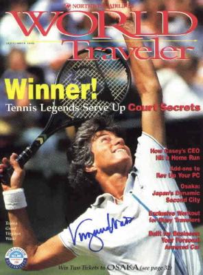 Virginia Wade autographed tennis magazine cover
